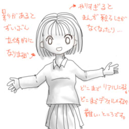 漫画絵を立体的に描こう 個人的な絵の描き方とか